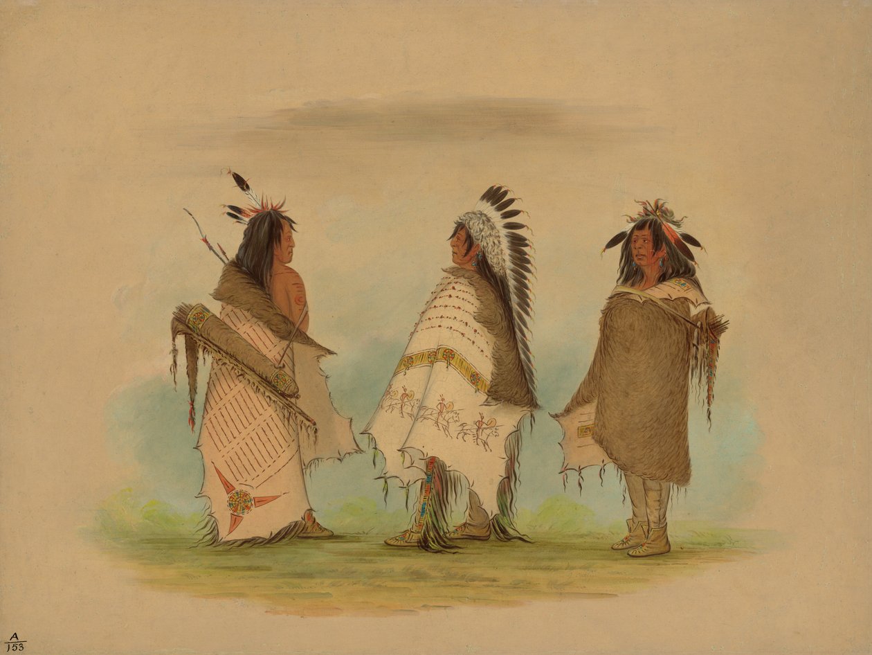 Trois guerriers Shoshonee, 1861 - George Catlin