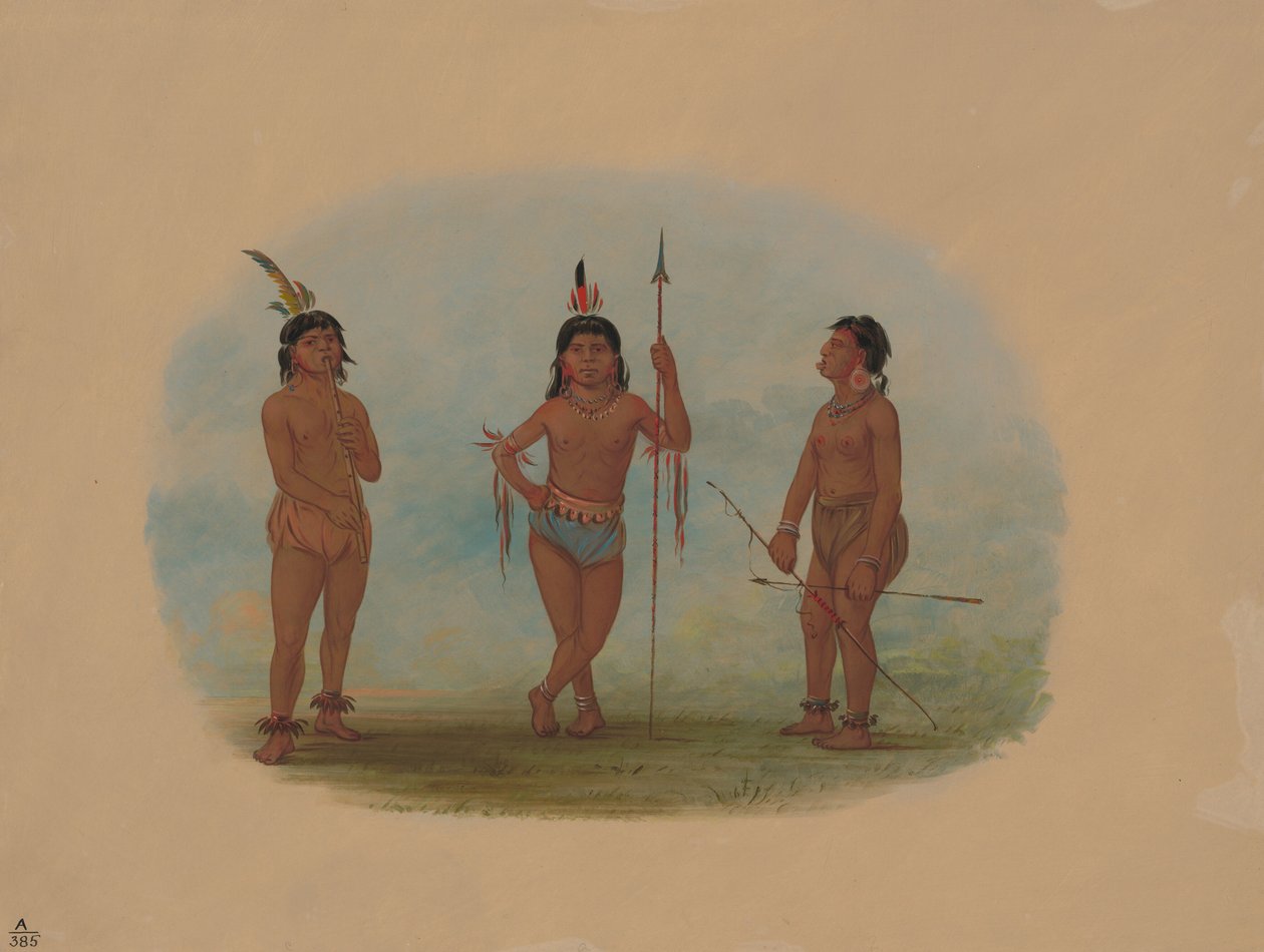 Trois jeunes hommes Tobos, 1854-1869 - George Catlin