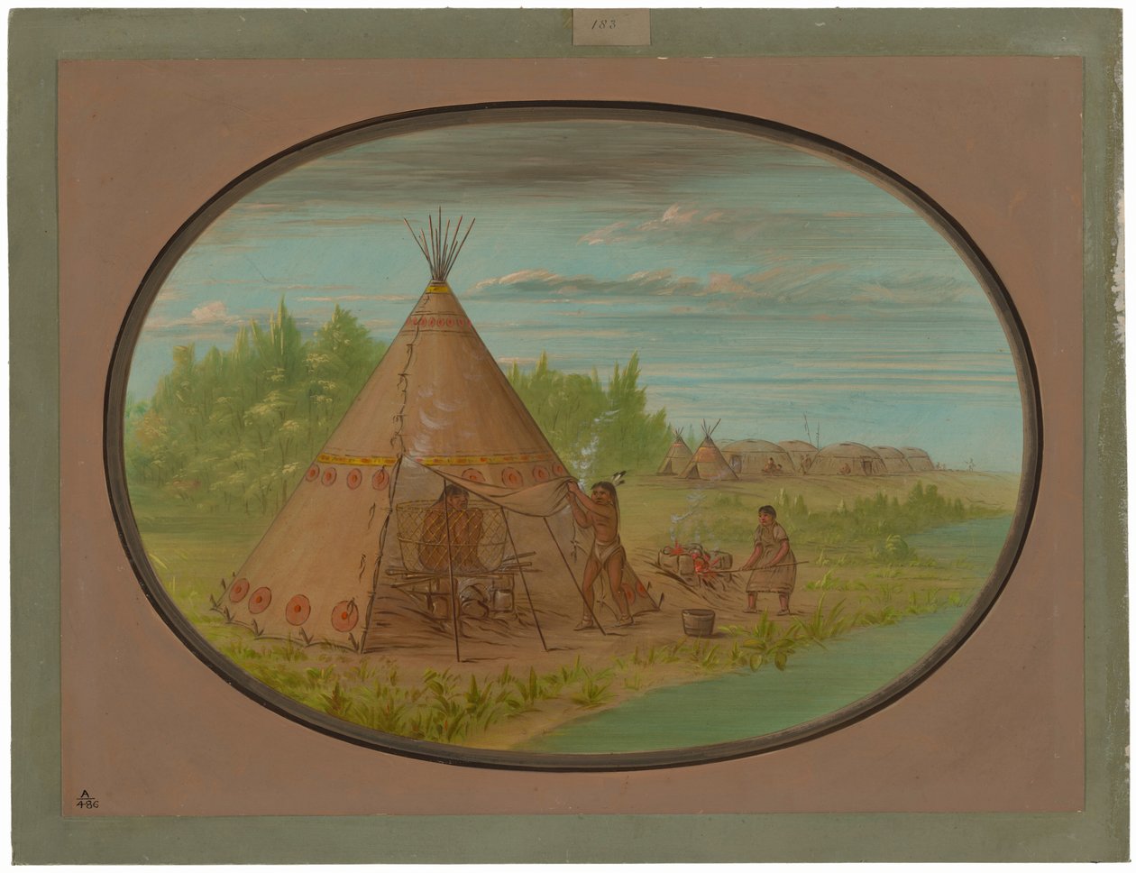 Bain de vapeur - Minatarree - George Catlin