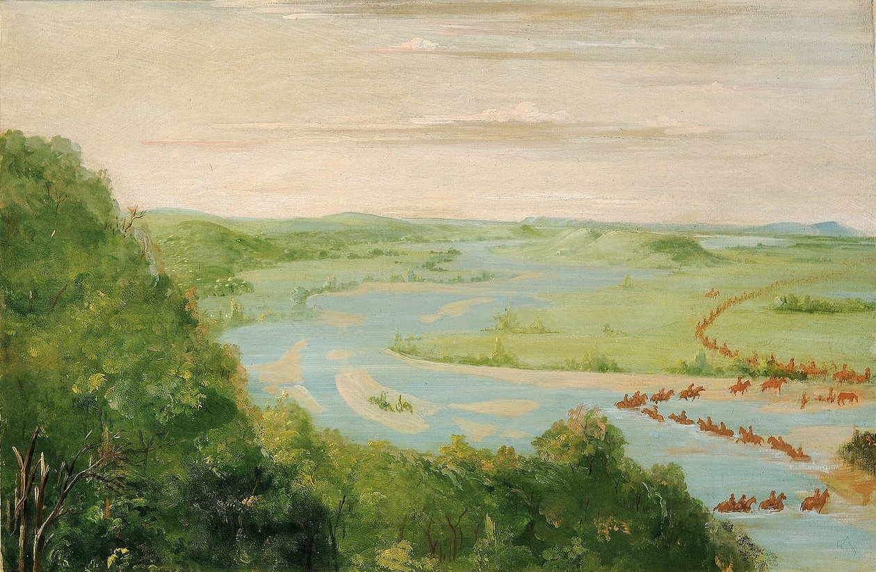 Vue de la rivière canadienne, passage des dragons - George Catlin