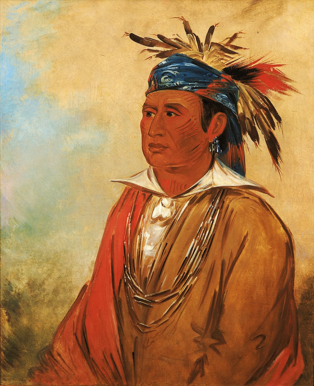 Wah-pón-jee-a, Le Cygne, un guerrier - George Catlin