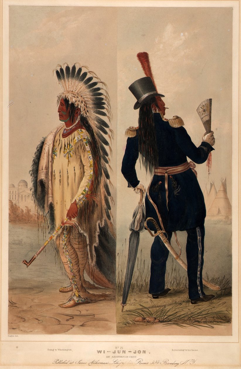 Wi-jun-jon. Un chef assinneboin. - George Catlin