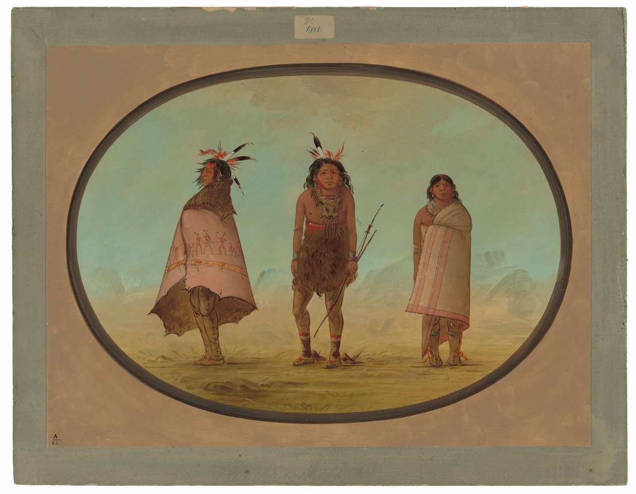 Homme Médecine Yntah, un Guerrier et une Femme - George Catlin