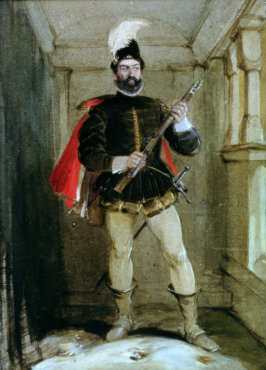 Hamilton de Bothwellhaugh sur le point de tirer sur le régent Murray, à Linlithgow, le 23 janvier 1570 - George Cattermole
