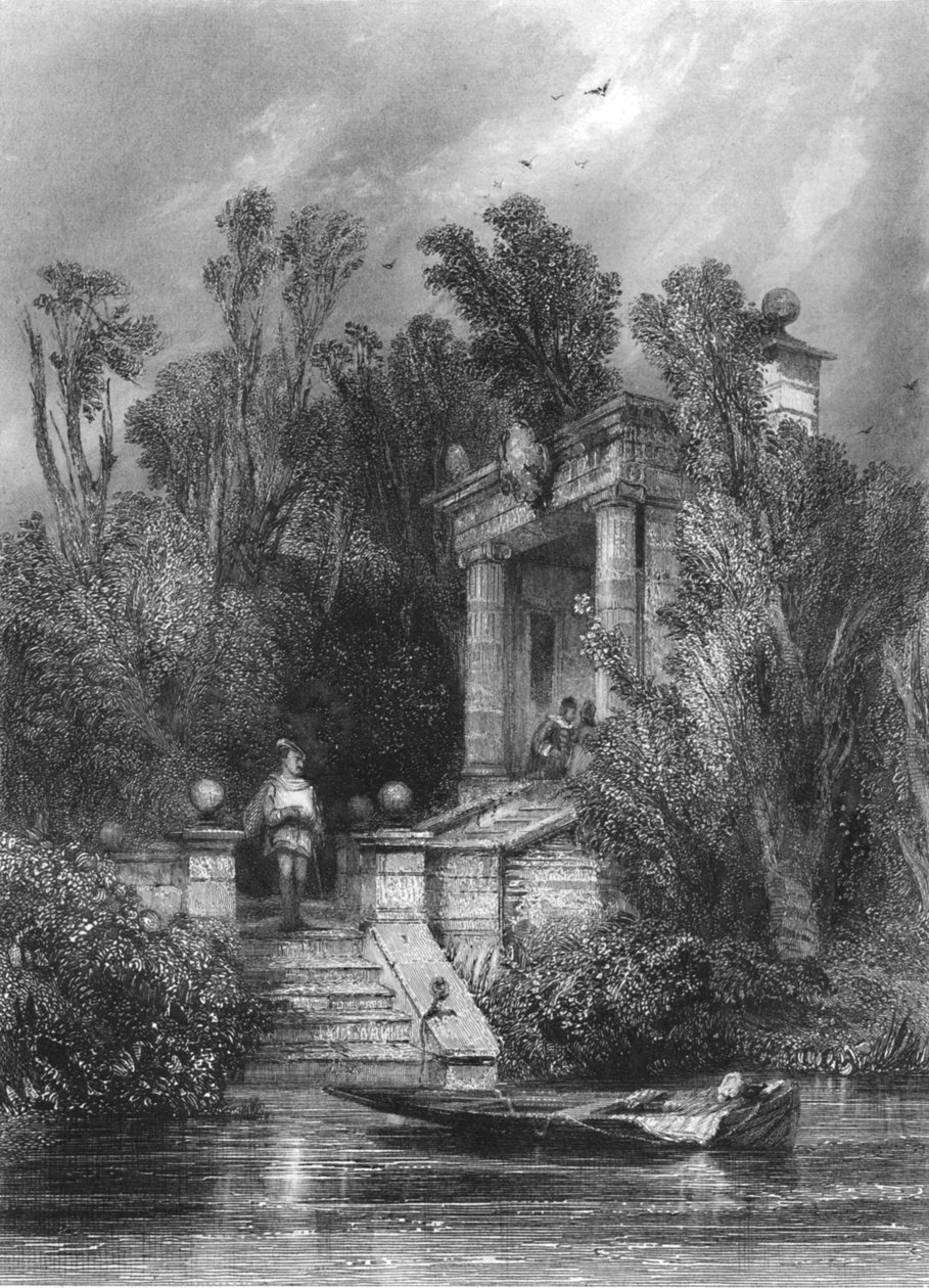 Scène de Faust. Marguerite rencontre Faust dans la maison d