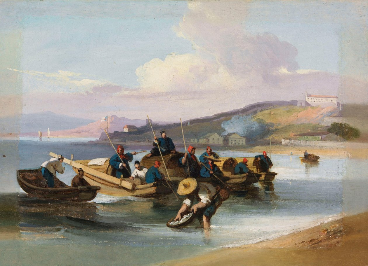 Scène chinoise, pêcheurs - George Chinnery