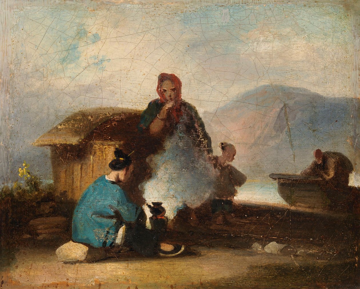 Scène chinoise, femmes préparant le thé - George Chinnery