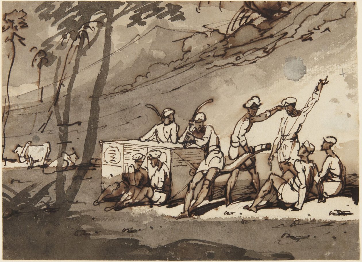 Four de campagne et figures - George Chinnery