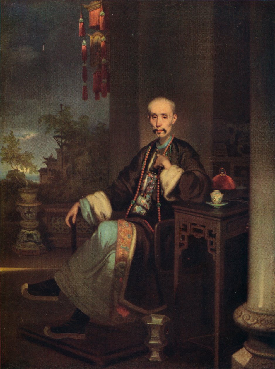 How Qua, chef des marchands de Hong à Canton, vers 1830 - George Chinnery