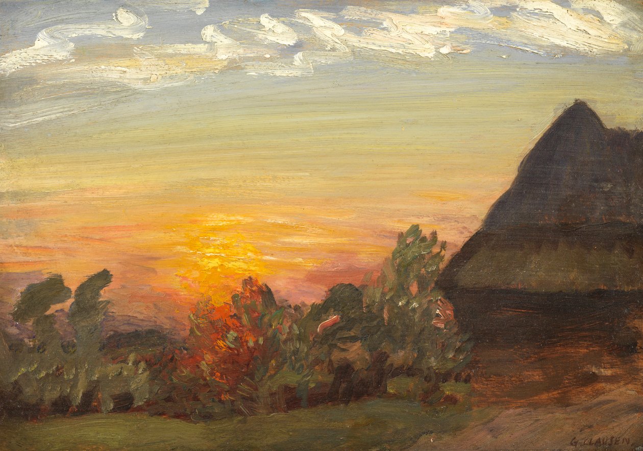 Coucher de soleil à Duton Hill, 1938 - George Clausen