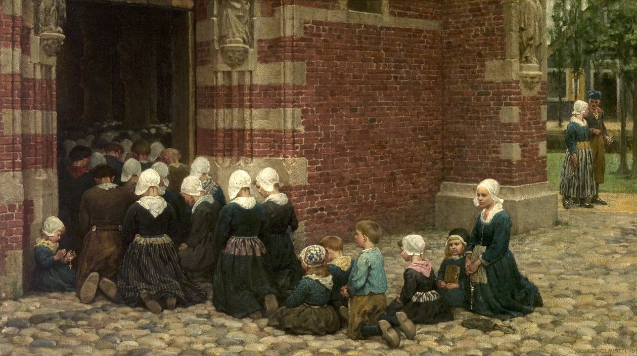 Grande messe dans un village de pêcheurs sur le Zuiderzee, Hollande, 1876 - George Clausen