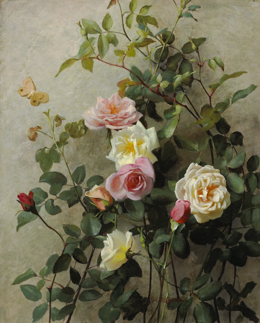 Roses sur un Mur, 1877 - George Cochran Lambdin