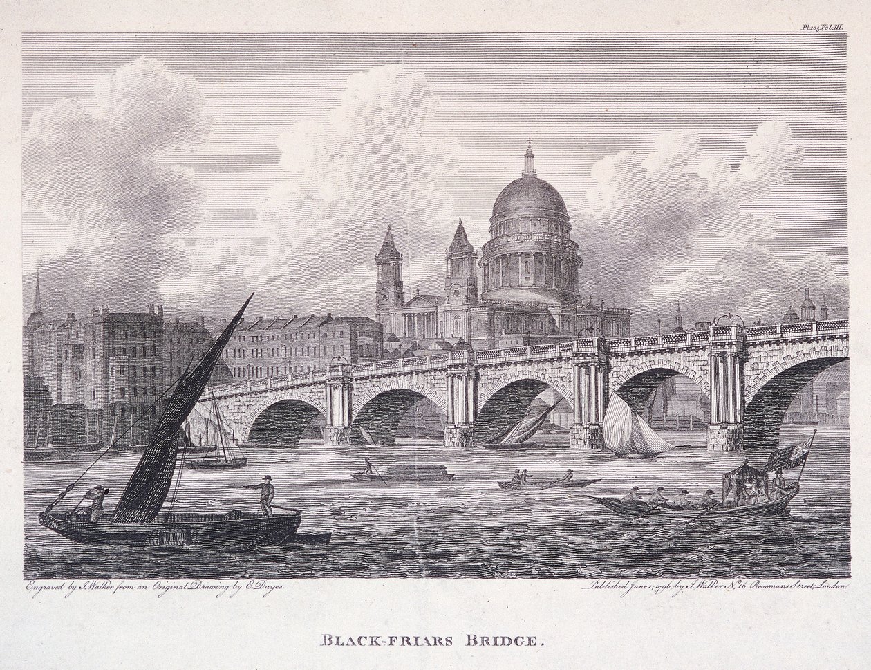 Pont de Blackfriars, Londres, 1827 - George Cooke