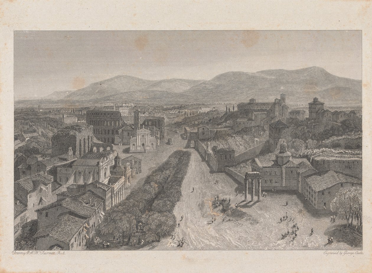 Le Forum romain depuis la tour du Capitole - George Cooke