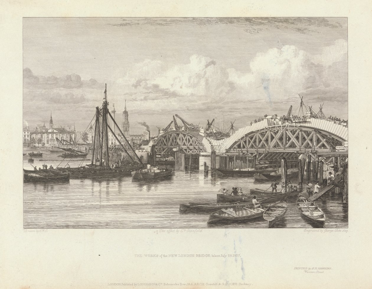 Les travaux du nouveau pont de Londres - George Cooke