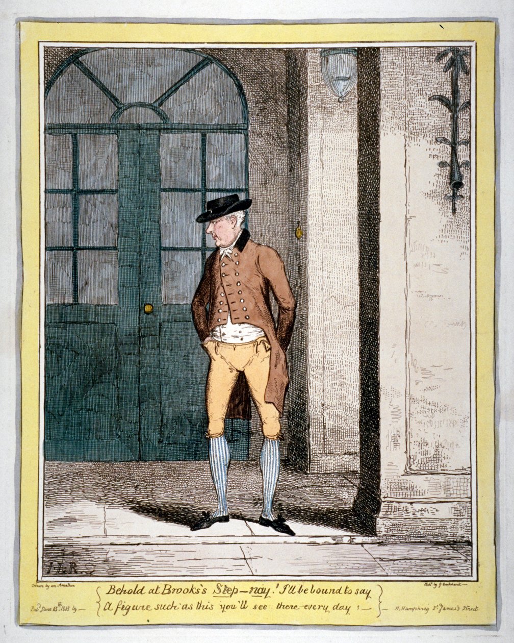 Un homme devant le club Brooks, Londres, 1815 - George Cruikshank