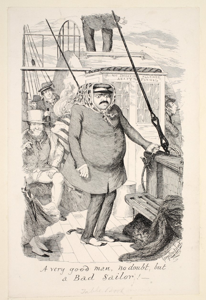 Un très bon homme, sans doute, mais un mauvais marin!, publié en 1845 - George Cruikshank