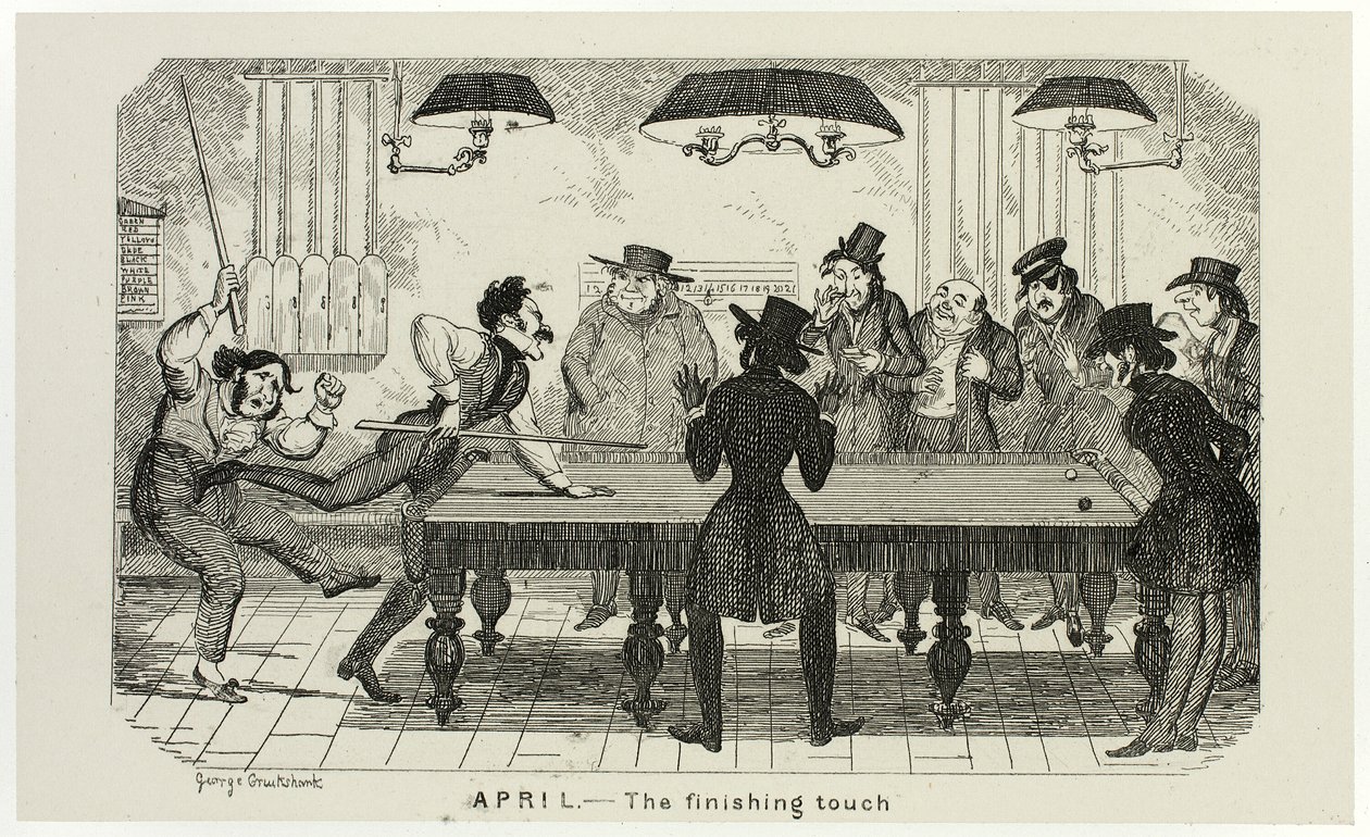 Avril - La touche finale des gravures sur acier de George Cruikshank aux Comic Almanacks : 1835-1853 - George Cruikshank