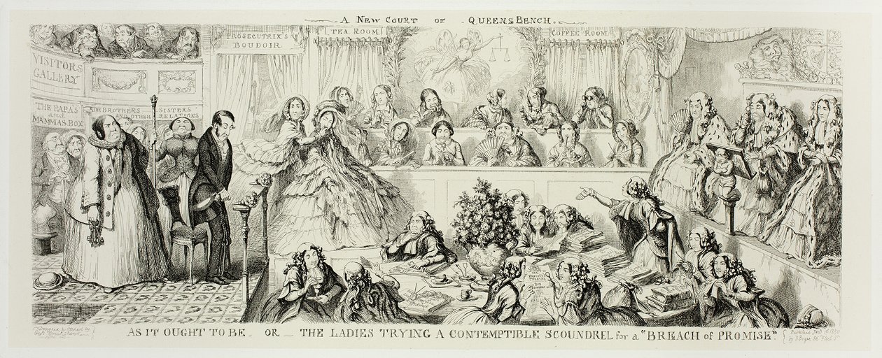 As It Ought to Be ou The Ladies Trying a Contemptible Scoundrel for a "Breach of Promise" tiré des gravures sur acier de George Cruikshank pour The Comic Almanacks : 1835-1853 - George Cruikshank