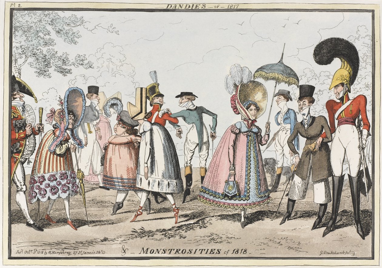 Dandies de 1817 et monstruosités de 1818, 1818 - George Cruikshank