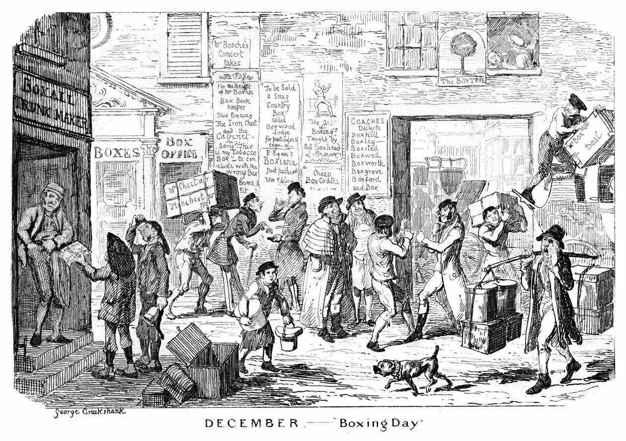 Décembre - Jour de la Boxe, 19ème siècle - George Cruikshank