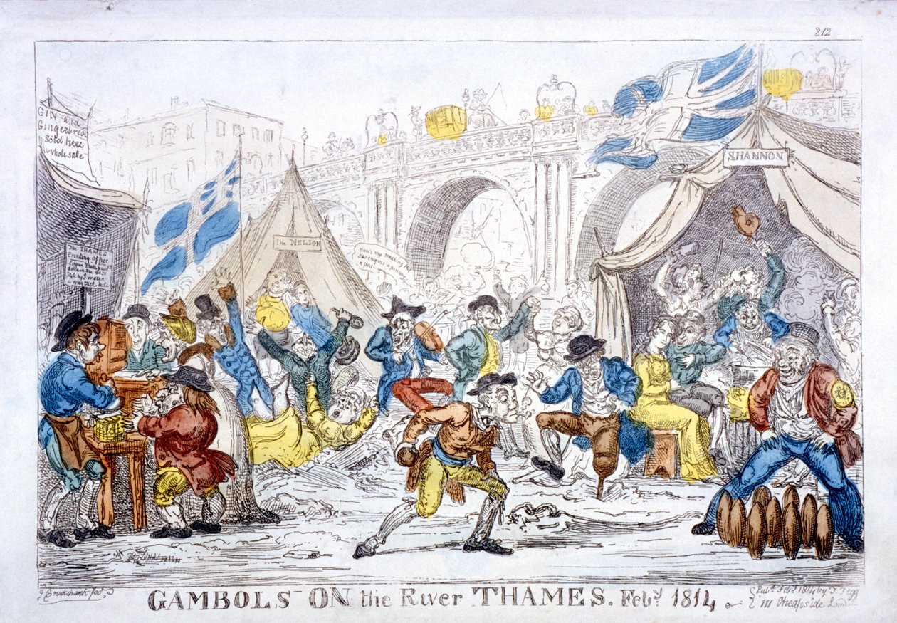 Jeux sur la Tamise, février 1814 - George Cruikshank