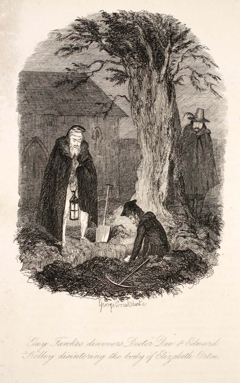 Guy Fawkes découvre le docteur Dee et Edward Kelley déterrant le corps d