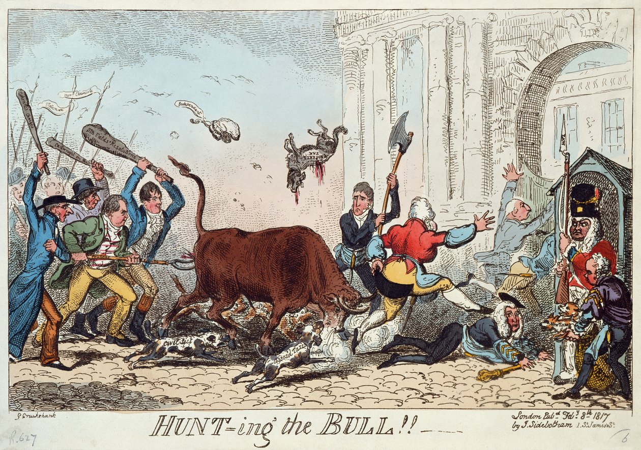 Chasse au taureau - George Cruikshank