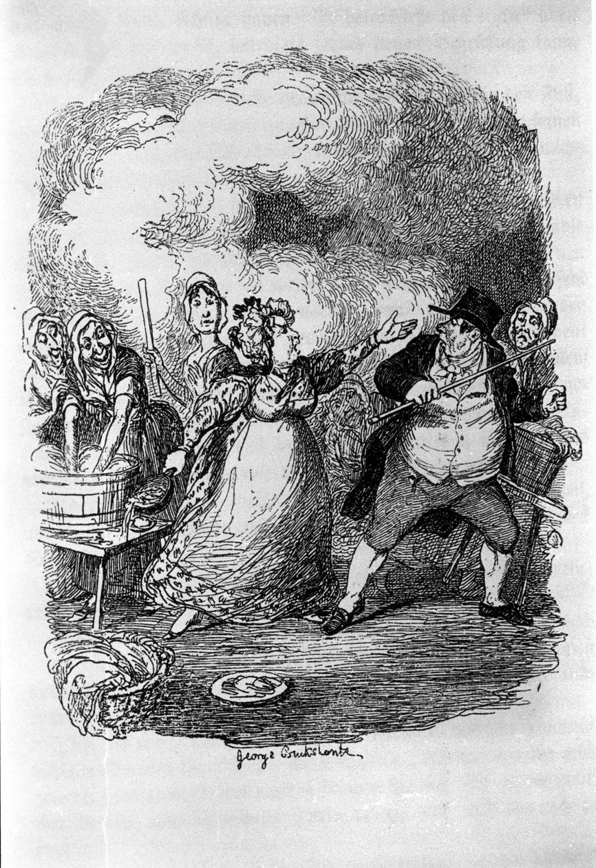 Illustration pour « Oliver Twist » par Charles Dickens (1812-1870), par George Cruikshank (1792-1878). - George Cruikshank