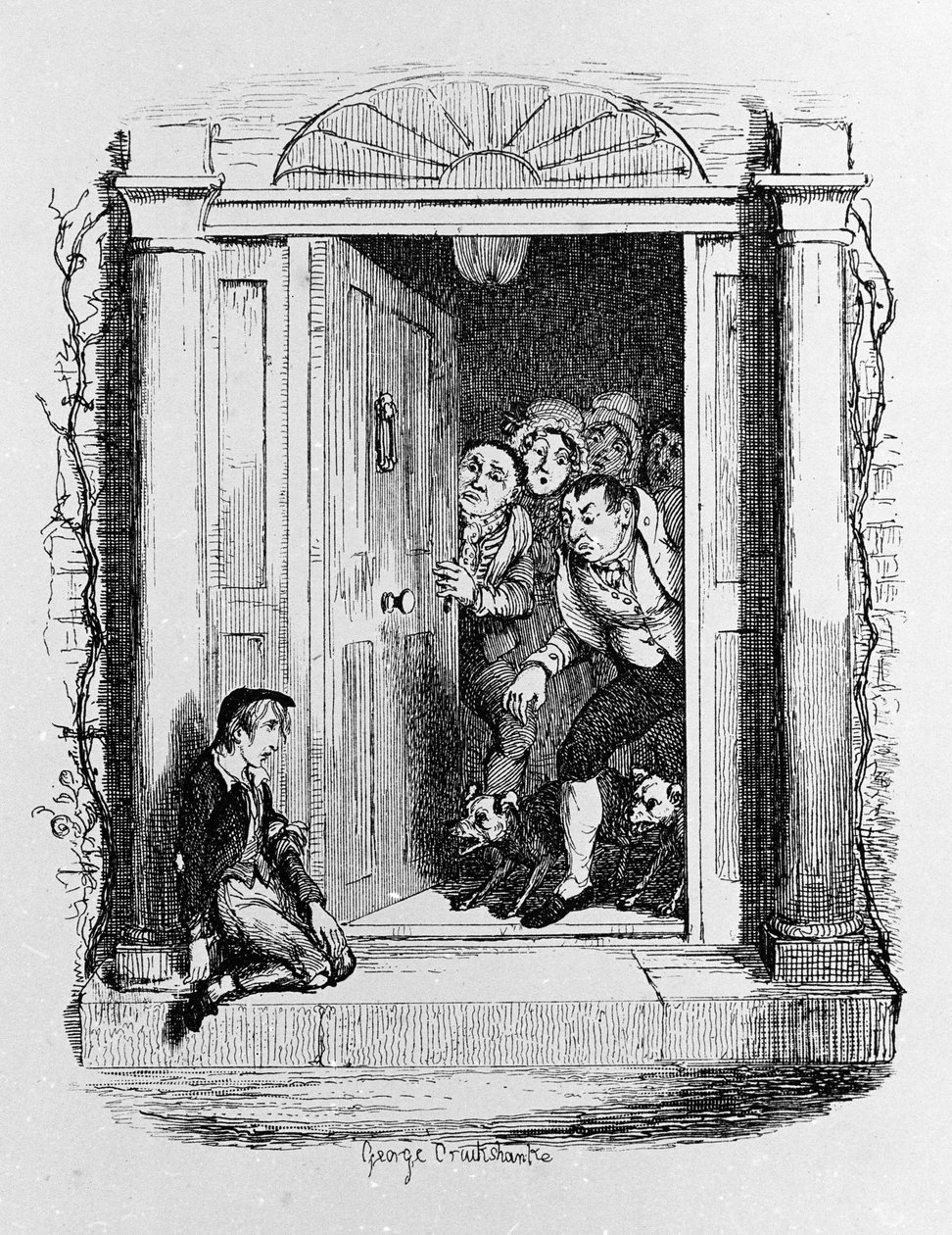 Illustration pour « Oliver Twist » par Charles Dickens (1812-1870), par George Cruikshank (1792-1878). - George Cruikshank