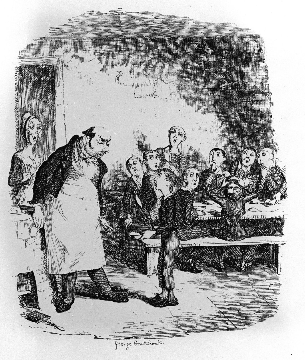 Illustration pour « Oliver Twist » par Charles Dickens (1812-1870), par George Cruikshank (1792-1878). - George Cruikshank