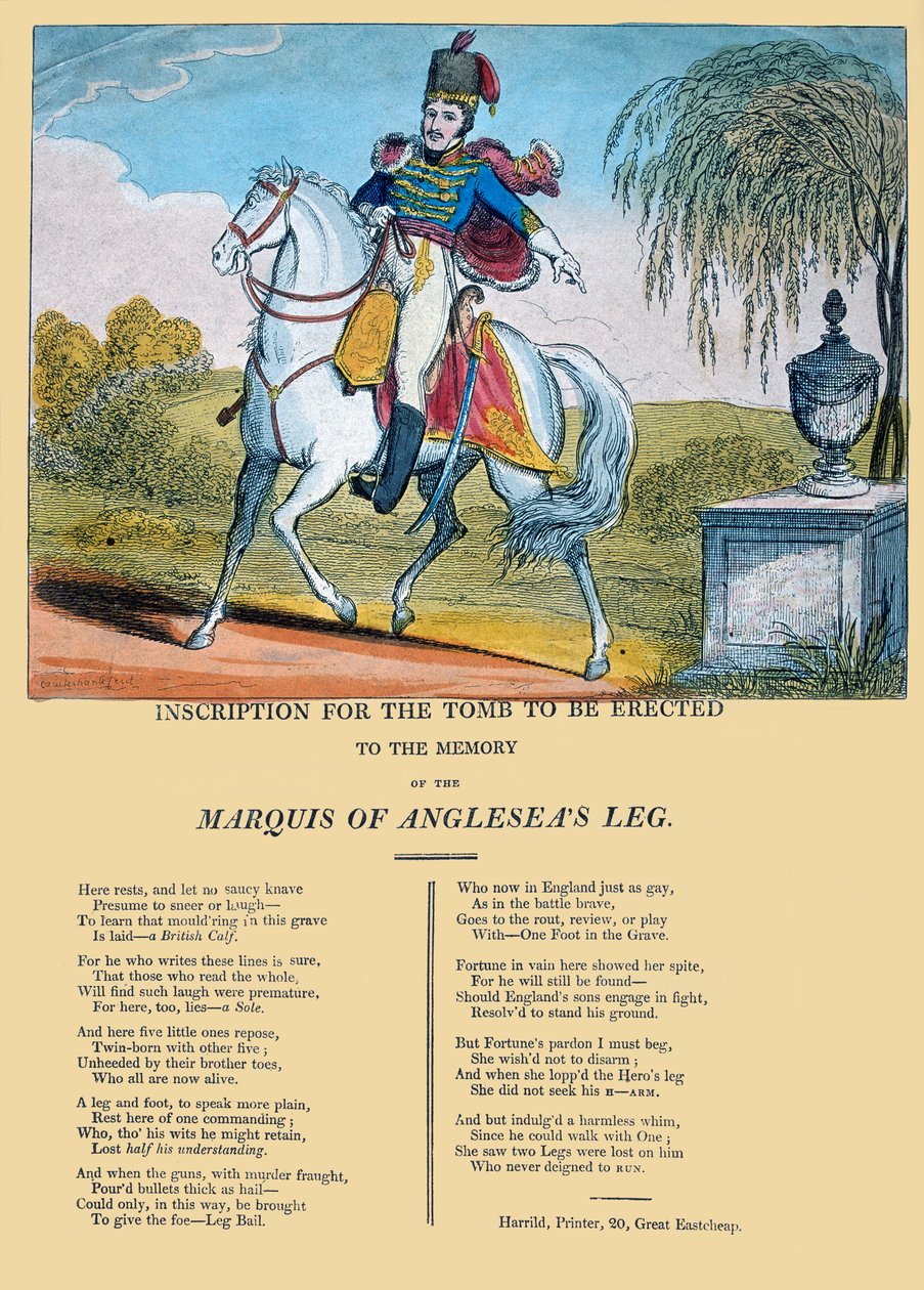 Inscription pour le tombeau à ériger à la mémoire de la jambe du marquis d