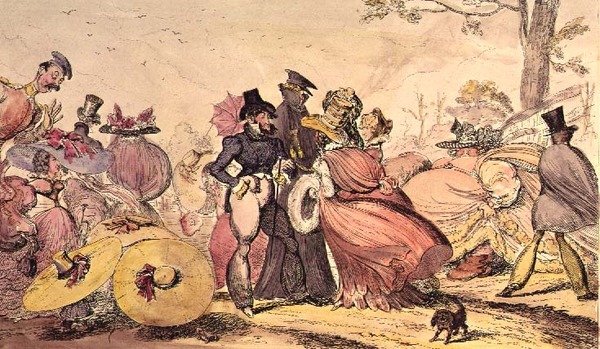 Monstruosités de 1825 et 1826. (Caricature satirique des modes anglaises du 19e siècle) - George Cruikshank