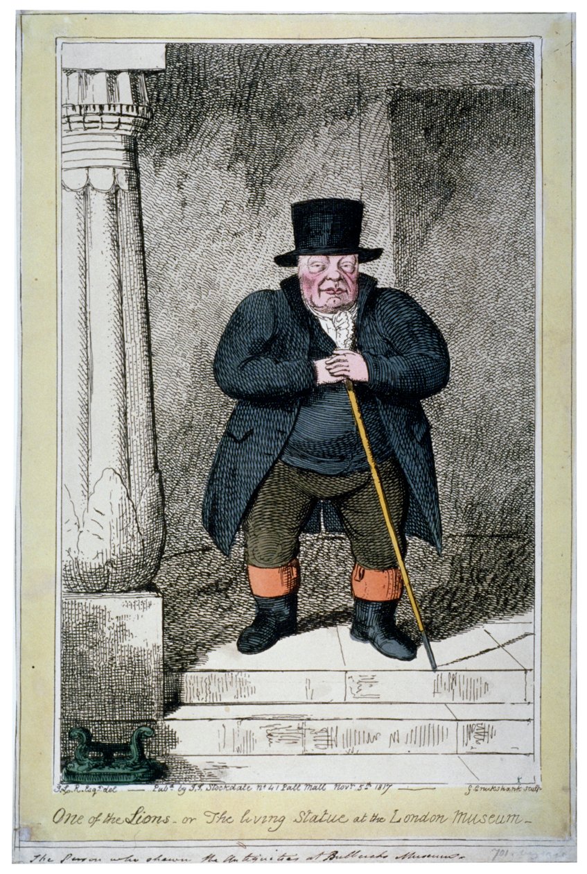Un des lions - ou la statue vivante au musée de Londres, 1817 - George Cruikshank