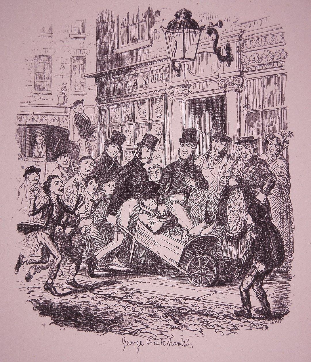 Pickpocket capturé par la police, début du 19e siècle (gravure) - George Cruikshank