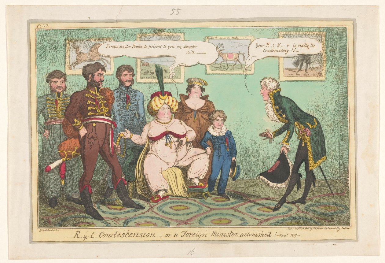 Caricature de la princesse Caroline, 1817 - George Cruikshank