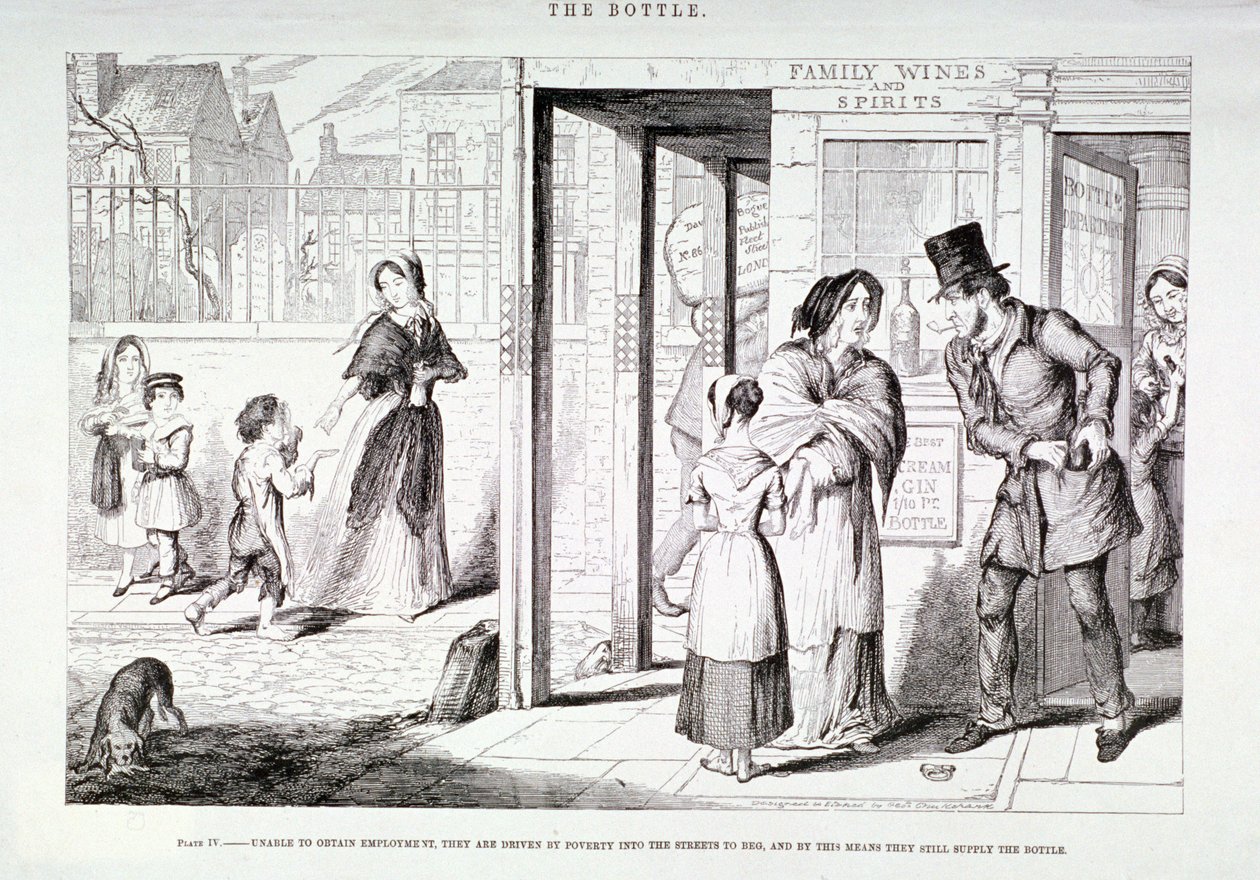 La Bouteille, 1847 - George Cruikshank