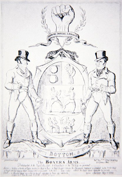 Les bras du boxeur, dédié au Pugilistic Club, aux amateurs et aux passionnés en général, publié par G. Humphrey, Londres 1891 - George Cruikshank