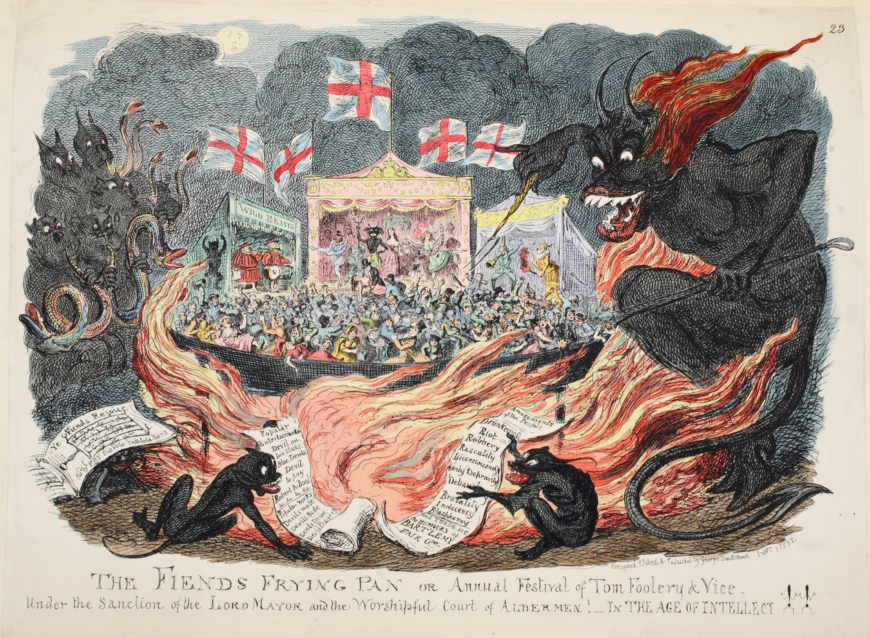 La poêle à frire des démons ou festival annuel de la folie et du vice, pub. 1832 - George Cruikshank