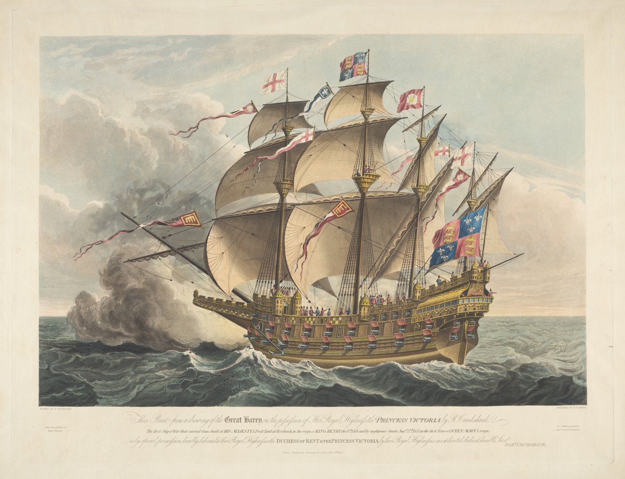 Le Great Harry. Le premier navire de guerre qui porta des canons - George Cruikshank