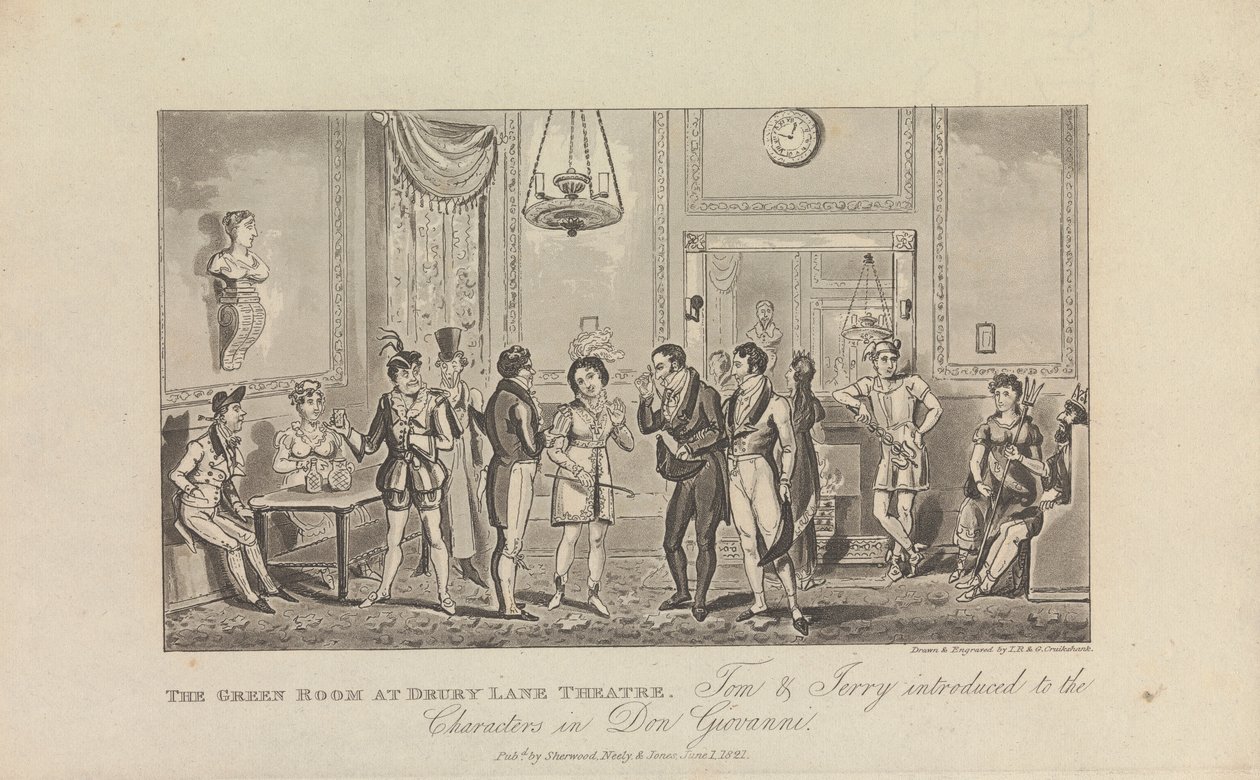 La salle verte au théâtre de Drury Lane - George Cruikshank