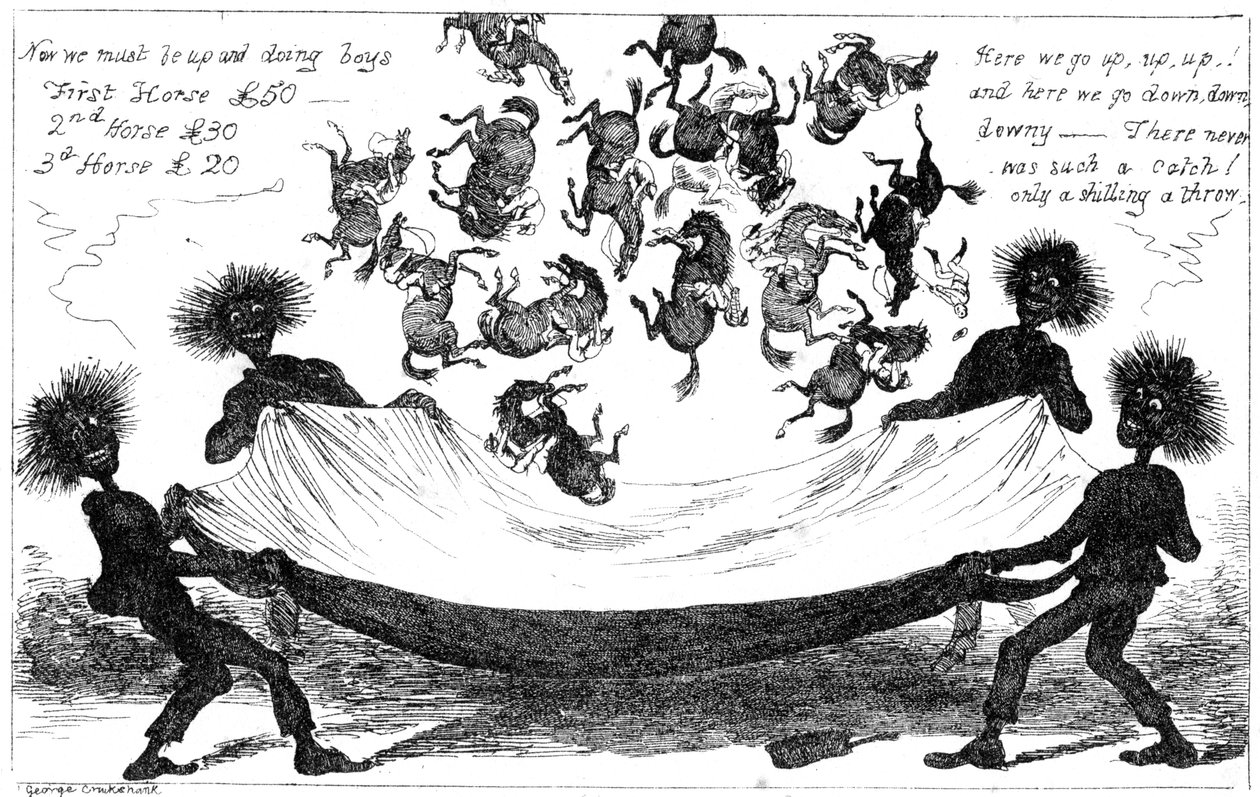 Le Monstre Balaye, un tirage au sort pour le Derby, XIXe siècle - George Cruikshank