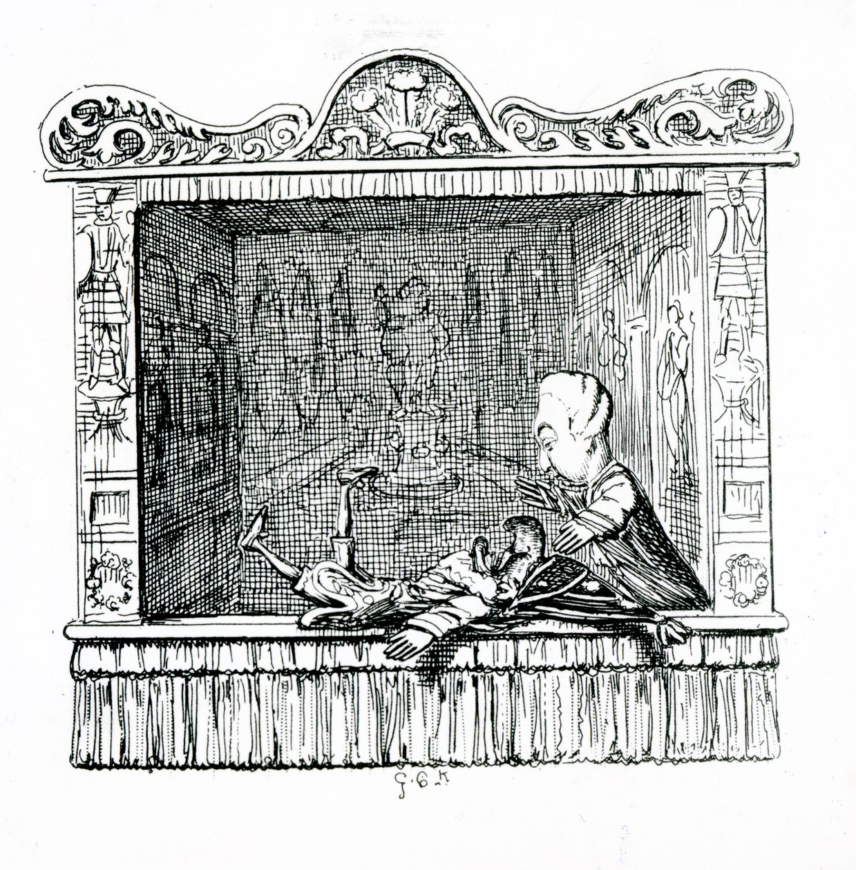 Le docteur avec Monsieur Punch - George Cruikshank