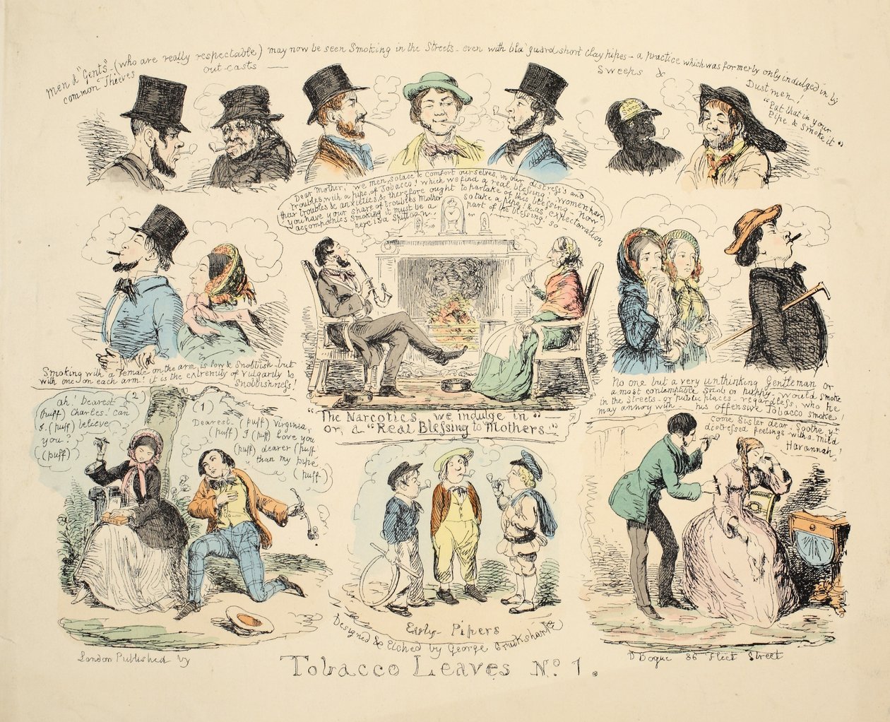 Feuilles de tabac n° 1, pub. 1851 - George Cruikshank