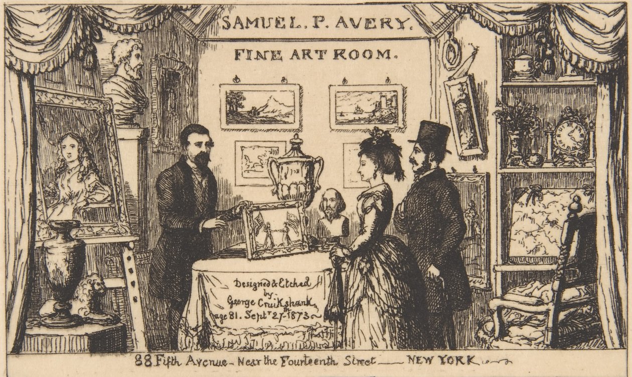 Carte de visite pour Samuel P. Avery--Salle d