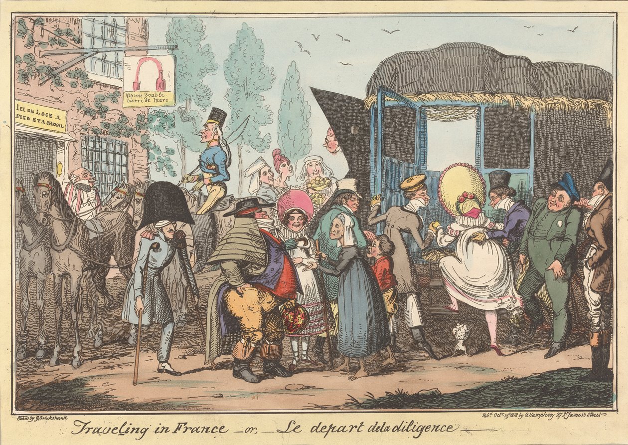 Voyager en France - ou, - Le départ de la diligence - George Cruikshank