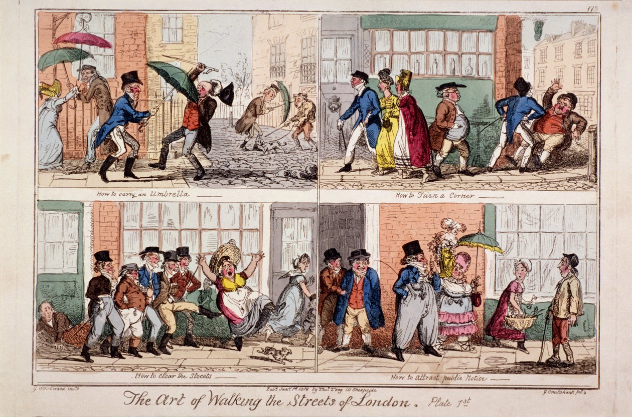 Marcher dans les rues de Londres - George Cruikshank
