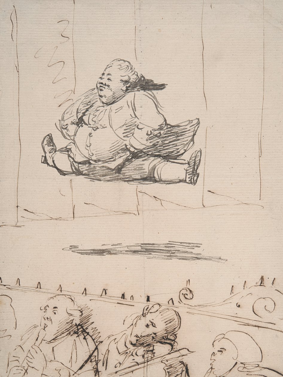 Un homme faisant le grand écart, c.1760-90 - George Dance