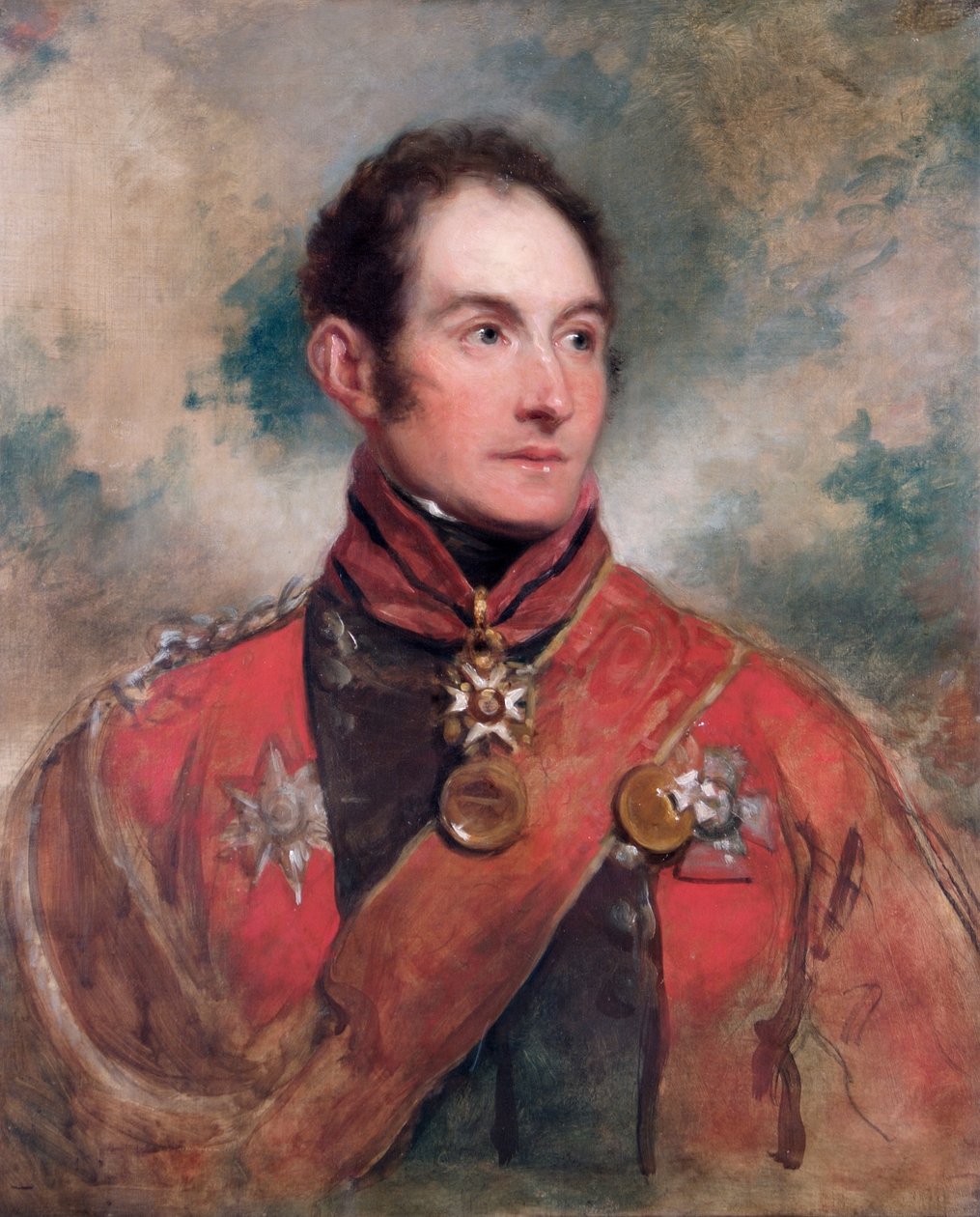 Portrait du lieutenant-général Sir Edward Barnes, soldat britannique - George Dawe