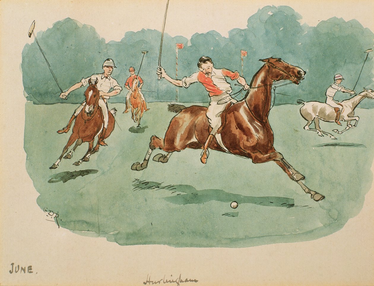 Le Mois de Juin : Polo - George Derville Rowlandson